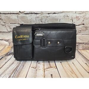 Black CarlKimu Fanny Pack Type Purse With Front Pockets Zipper